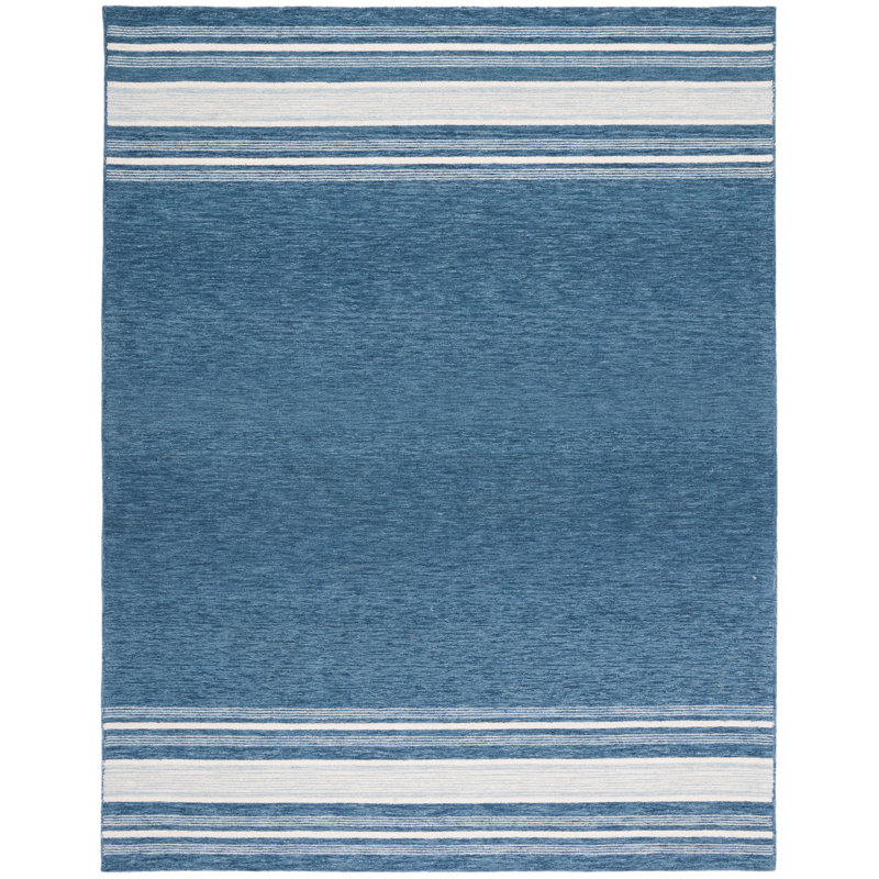 Tapis d'intérieur en laine à rayures Thaxton, Rectangle 8 pi x 10 pi