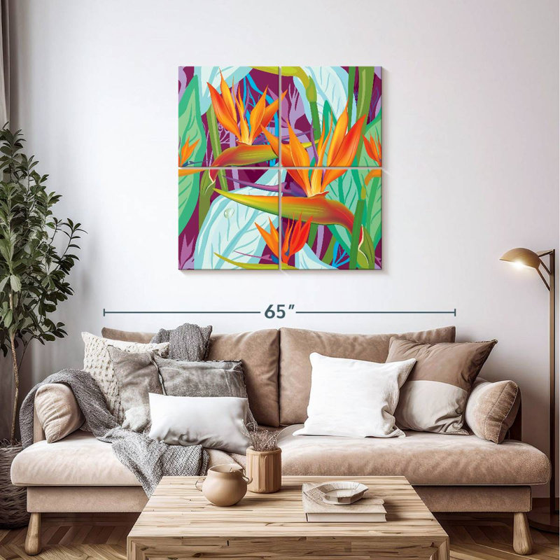 Harnek Strelitzia Flower Pattern, 38" H x 38" W