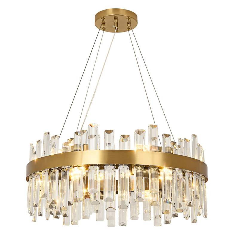 Canora Grey Unique/Statement Chandelier, 12 Lights, Brushed Gold, 25cm H x 60cm W x 25cm D