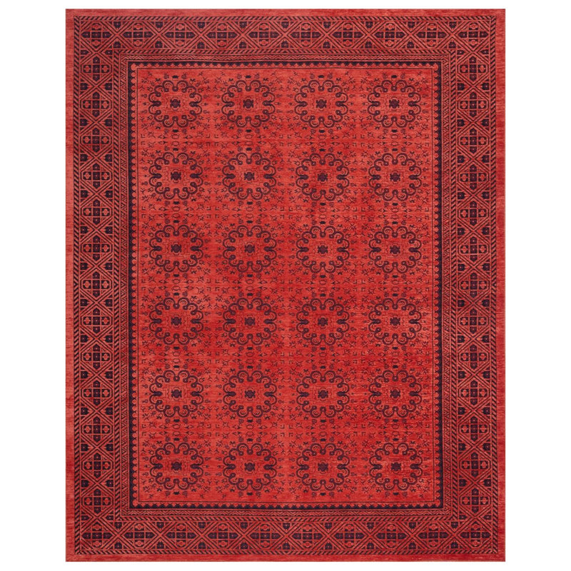 Petal Slim Washable Rug, Cerise, Rectangle 9'10" x 13'1"