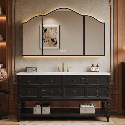 Modern American-style bathroom cabinet.
