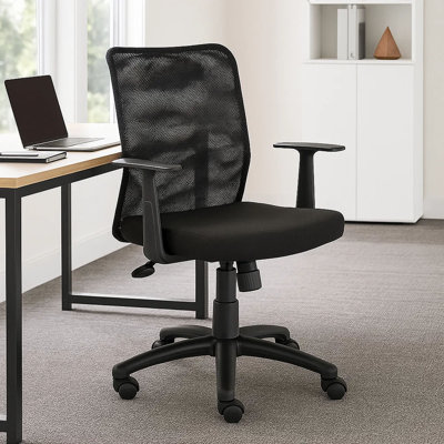 Fauteuil de travail noir Lene, filet, mécanisme d'inclinaison réglable