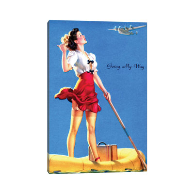 Besoin d'un lève-personne? «Vintage Pin-up» par Piddix, impression sur toile tendue