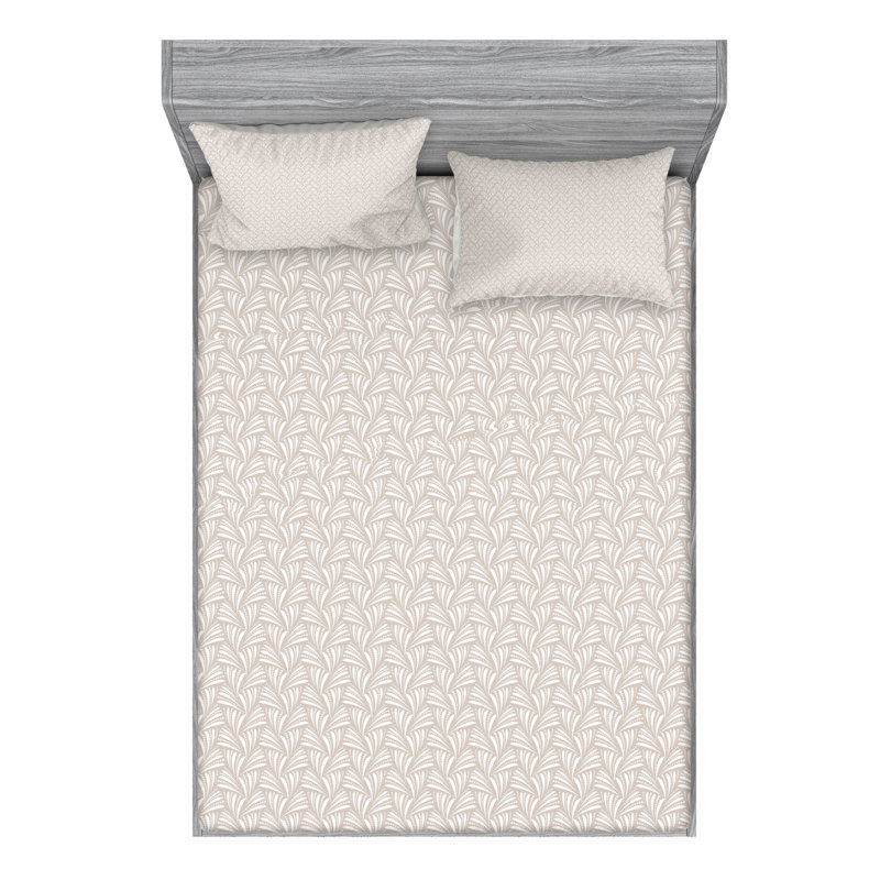 Microfiber Patterned Fitted Sheet, Queen Fitted Sheet with 2 Pillowcases