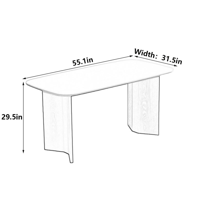 Table rock française rétro, simplicité moderne, H 29,5 po x L 55,1 po x l 31,5 po