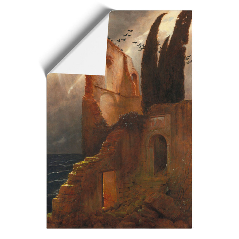Ruin by Arnold Bocklin - No Frame Painting, 42cm H x 30cm W x 0.1cm D