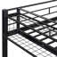 Lit mezzanine simple en métal avec tablette de rangement supérieure et échelle de rangement latérale, noir