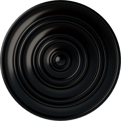 Endurathane Classic Ceiling Medallion, 13 1/4"OD x 1/2"P (Fits Canopies up to 4 1/8"), Hand-Painted Jet Black Finish