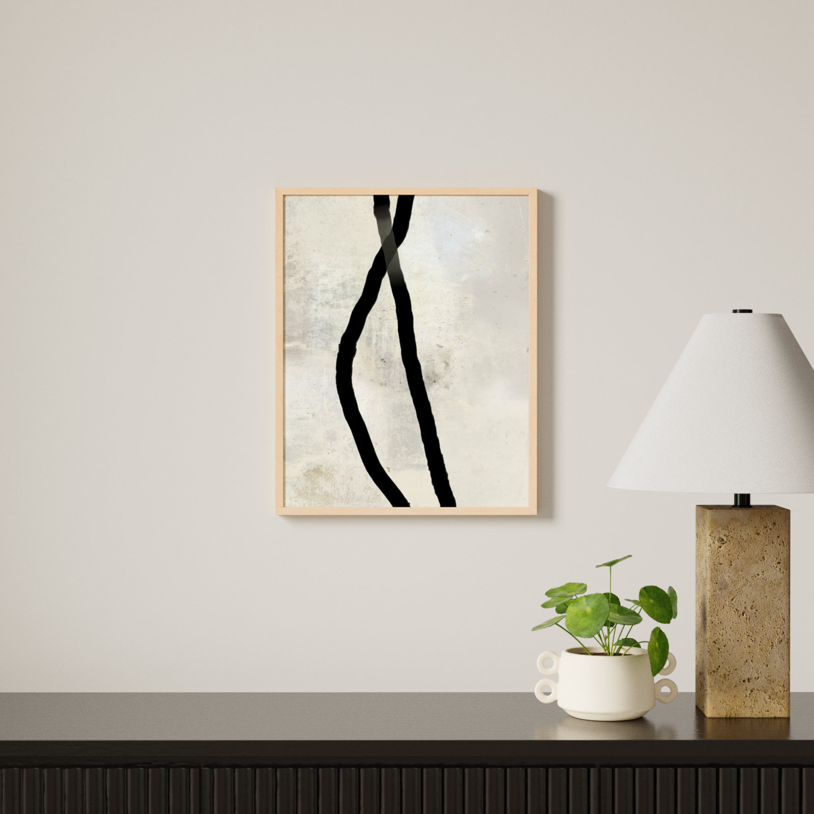 Black Rope 4 by Jacques Pilon, Brown, 20" H x 16" W x 1.25" D