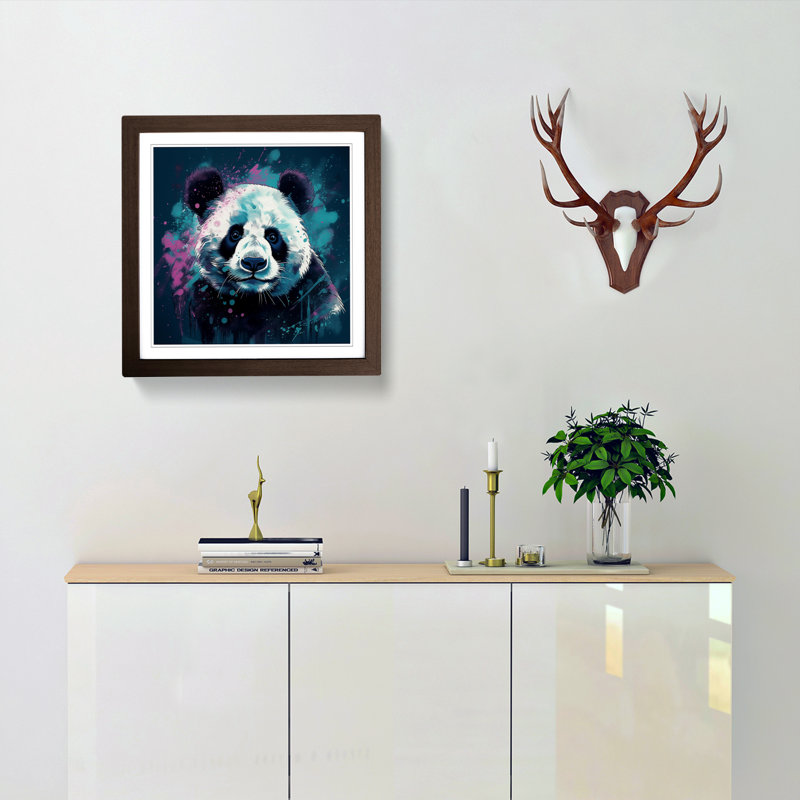 Panda Digital Art No.1 - Framed Print, Walnut
