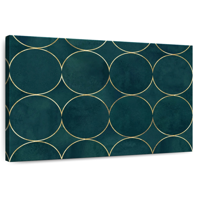 Kerner Abstract Gold Rings, 30" H x 45" W