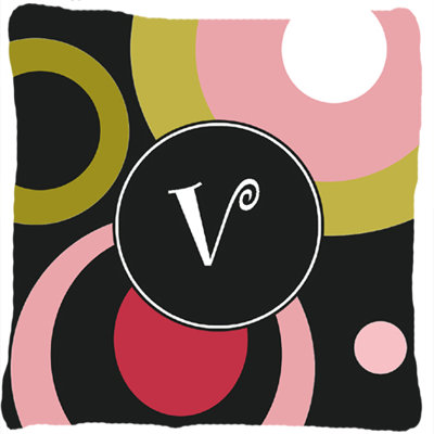 Monogramme rétro en noir intérieur/extérieur Throw Pillow