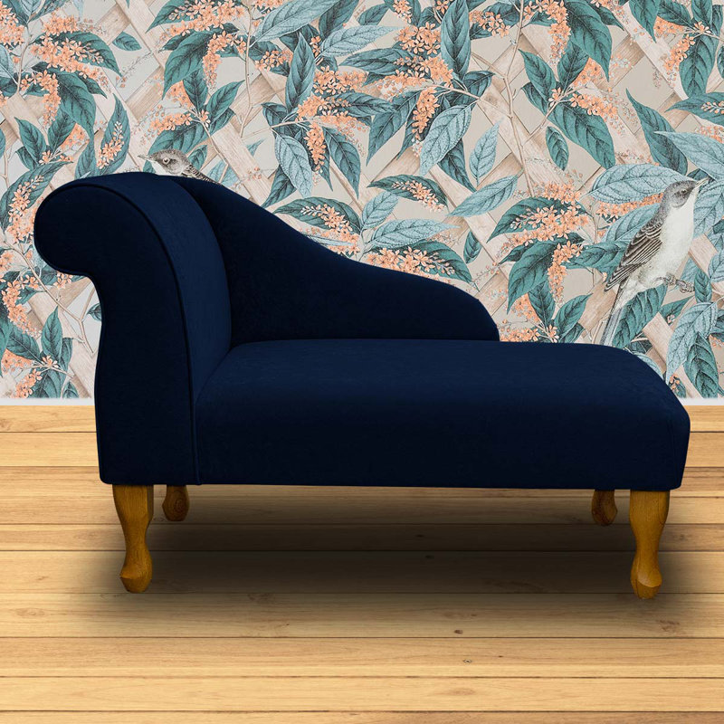 Upholstered Chaise Lounge, Dark Blue