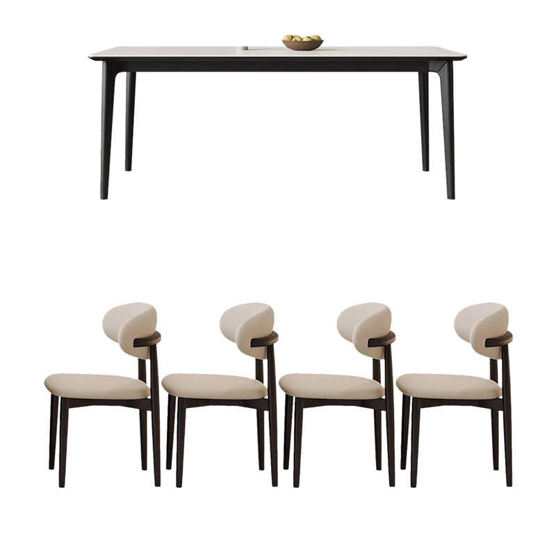 Table de roche en bois massif noir, H 29,53 po x L 70,87 po x l 31,5 po