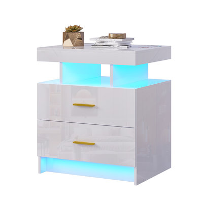 Table de chevet 2 tiroirs Ashten