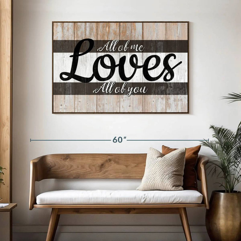 Plaque murale «All Of Me», 46 po x 31 po, Cadre flottant noyer
