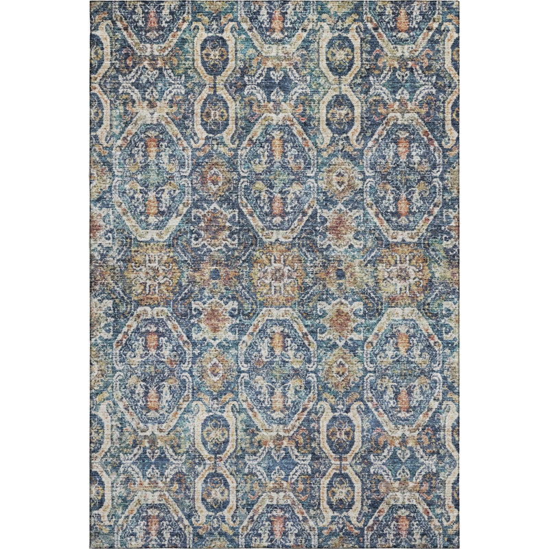 Premium Machine Washable Lyndhurst AMF1181 Global Rug, Rectangle 8' x 10'