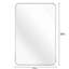 Miroir mural rectangulaire pour salle de bain - 22 x 30 pouces, finition argentée, miroir, protection incassable, crochets en aluminium renforcé, verre de 4 mm-121086607