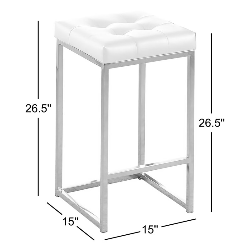 Tabouret à hauteur de comptoir 26,5 po Cleo (gris / or) , Similicuir gris / cadre doré