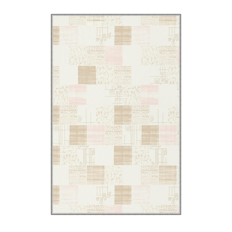 Tapis crème / beige en polyester Crimmins, Rectangle 2 pi 7 po x 4 pi 11 po