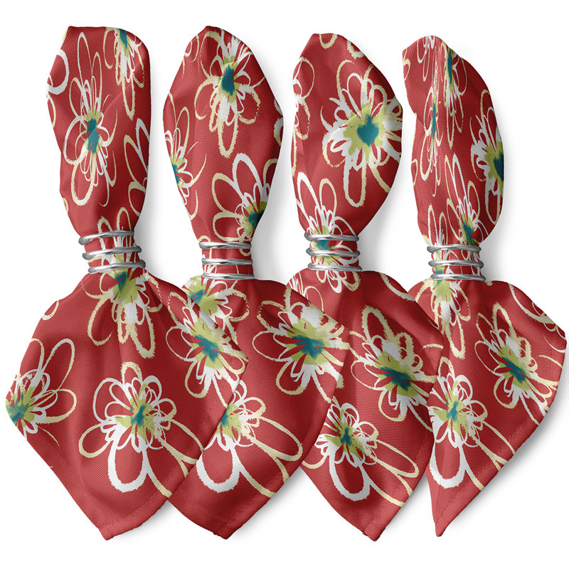 Cimberly Penelope Floral Napkins, Orange