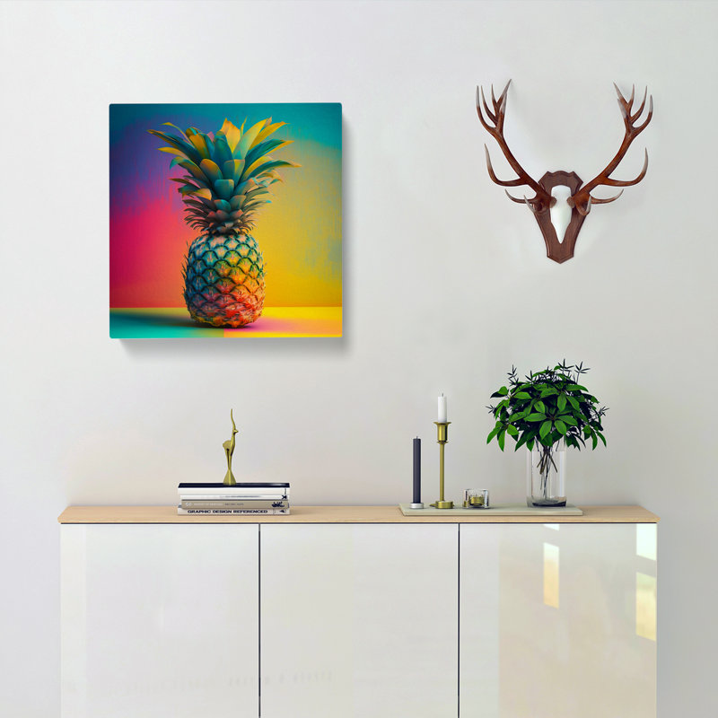 Pineapple Colour Field - Wrapped Canvas, 50cm H x 50cm W x 3cm D