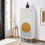 Armoire à chaussures moderne avec pieds et poignées en bois massif, blanc, 19,7 x 53,1 x 15,0 pouces | Panneau de particules 100% mélaminé, épaisseur: 0,7 pouce | Revêtement UV, nombreuses tablettes, solution de rangement élégante et fonctionnelle-326187351