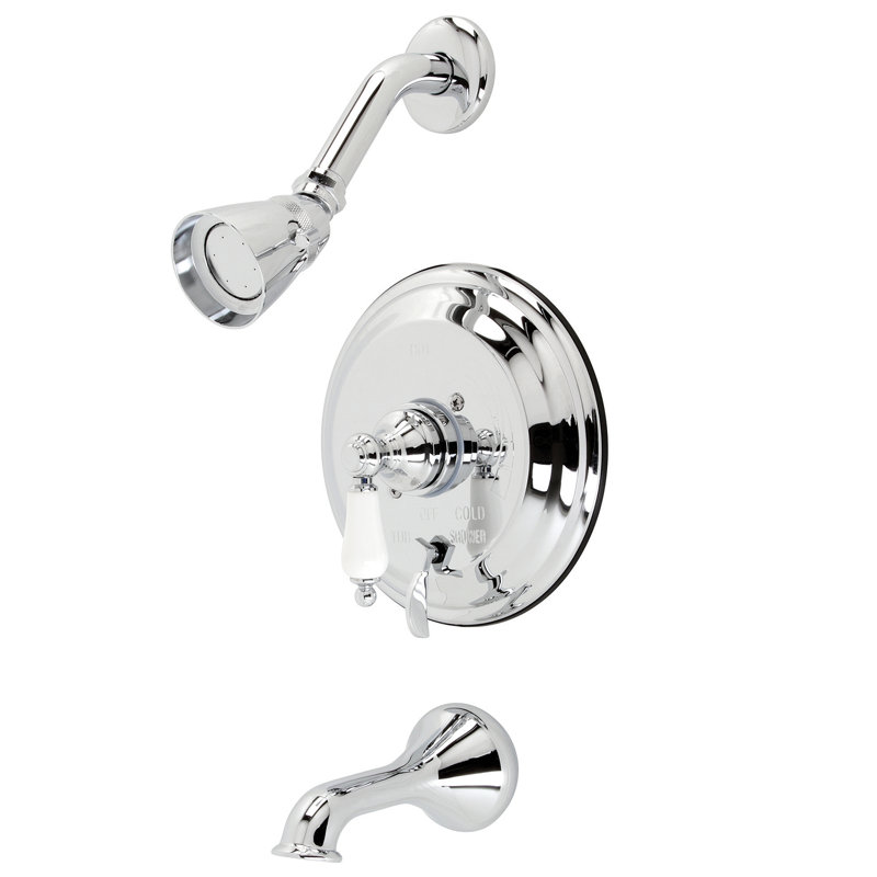 Robinet de baignoire et de douche à pression équilibrée à poignée simple en laiton Kingston, garniture seulement avec poignée de dérivation