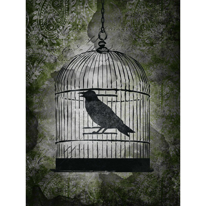 «Spooky Bird Cage Green», impression sur toile tendue, H 16 po x l 12 po