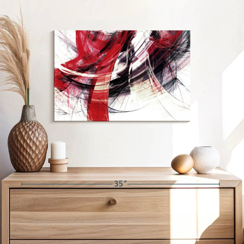 Avery Red Motion Abstract, 16" H x 24" W