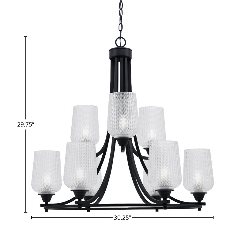 Paramount 9 Light Uplight Chandelier, White