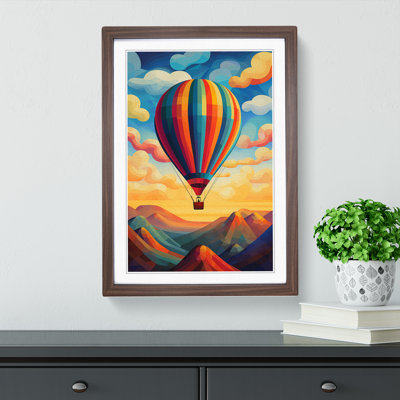 Hot Air Balloon Art Deco - Framed Print