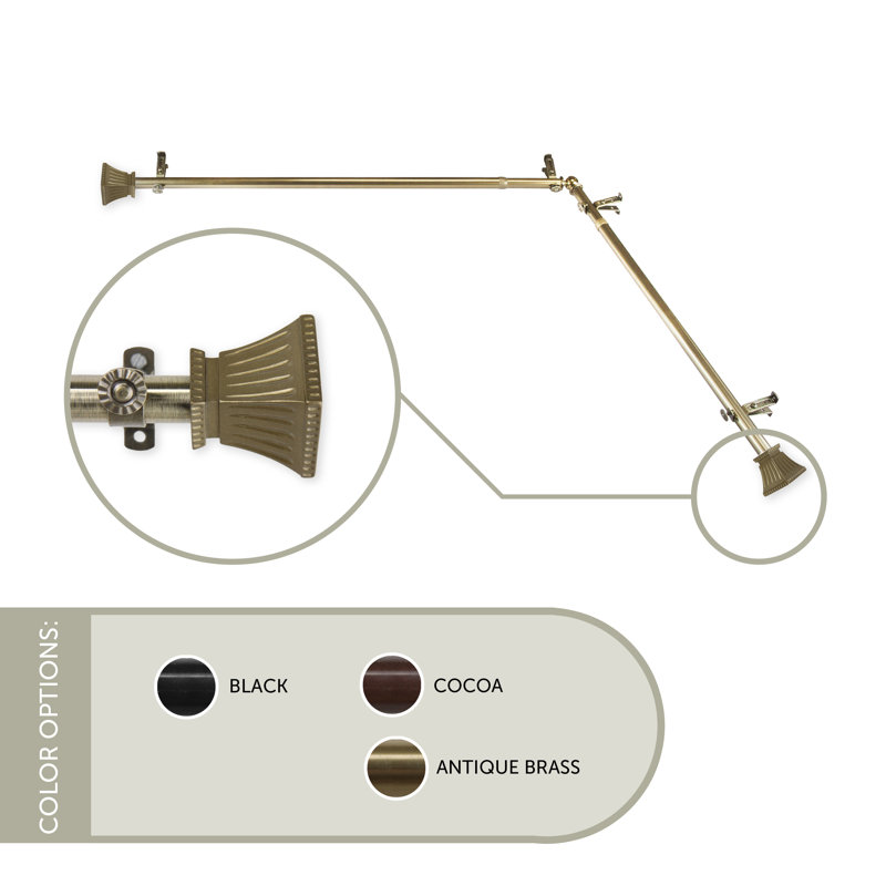 Tringle à rideaux d'angle simple Spenser, 28 po à 48 po, Cacao