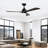 52" Solid Wood Blades Ceiling Fan With Lights Remote Control,Quiet Dc Motor 3 Blade Ceiling Fans 6 Speed Levels,Reversible Ceiling Fan, For Patio Living Room, Bedroom, Office,Indoor-857094097-857094111