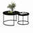 Set Of 2 Nesting Coffee Table, Round Coffee Table With Metal Frame For Living Room, Bedroom-307150852