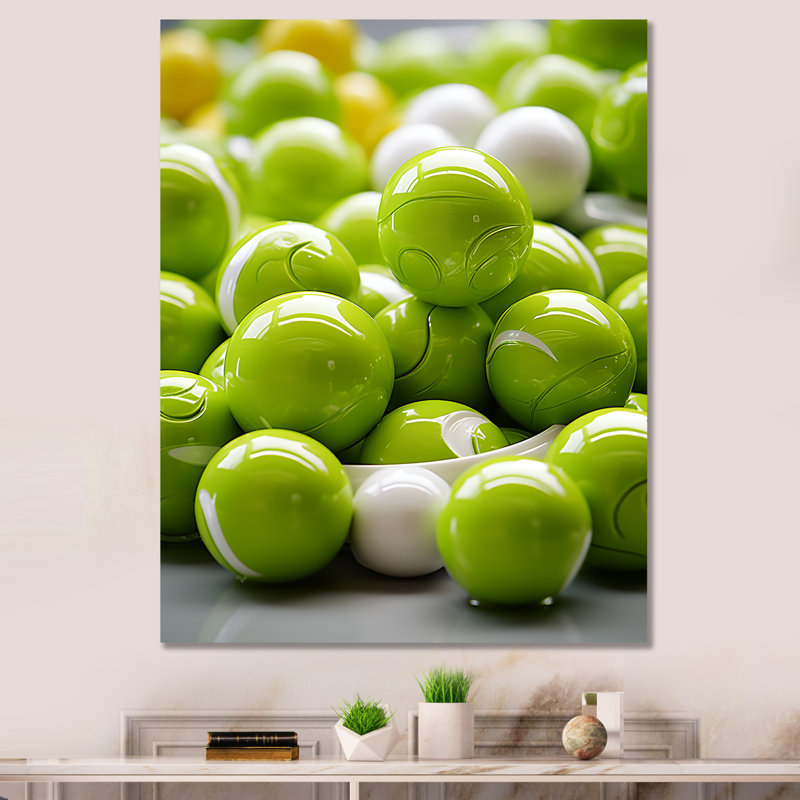 Fractale vert pomme II, Toile tendue, H 20 po x l 12 po x P 1 po