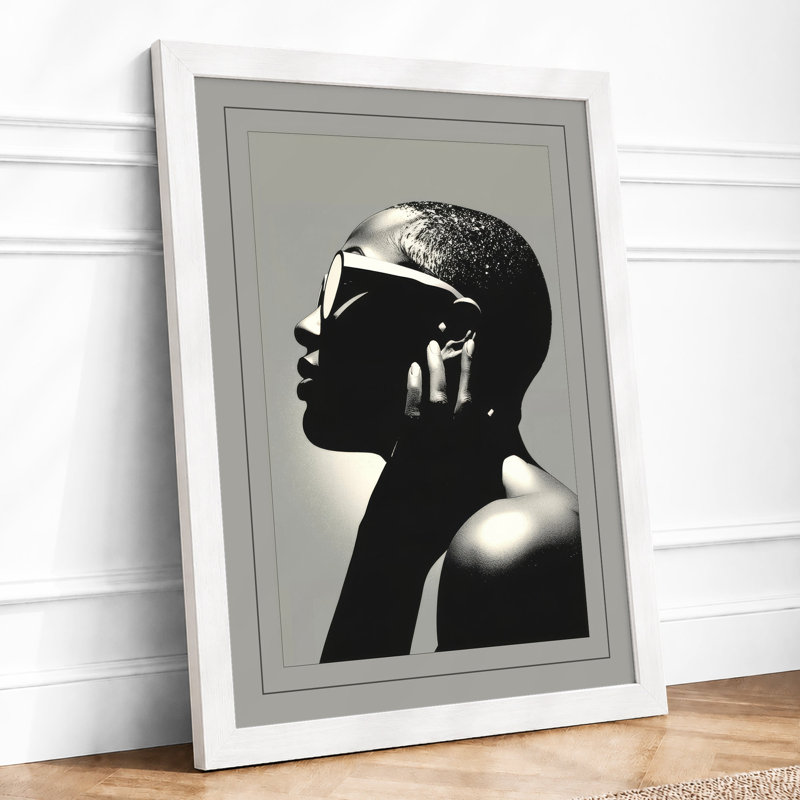 Profile in Light Modern - Framed Print, A4 - 29.7 x 21.0 cm, White