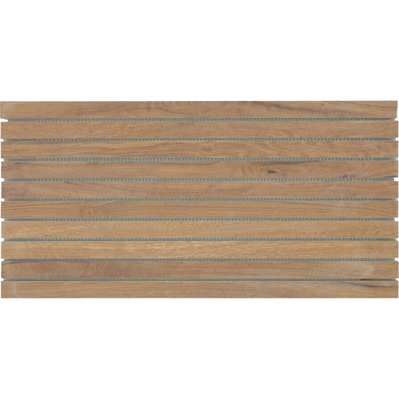 Acreage 1" x 24" Porcelain Wood Look Stacked Mosaic Tile (4 PCS Per Carton) (7.56 SQFT Per Carton), Stetson