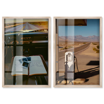 Desert Memories Shadowbox Print Fashion Wall Decor Set by Art Remedy, Black Frame, 10 x 15