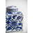 5X5x8" Hand Painted Square Canister, Blue And White Floral Pattern