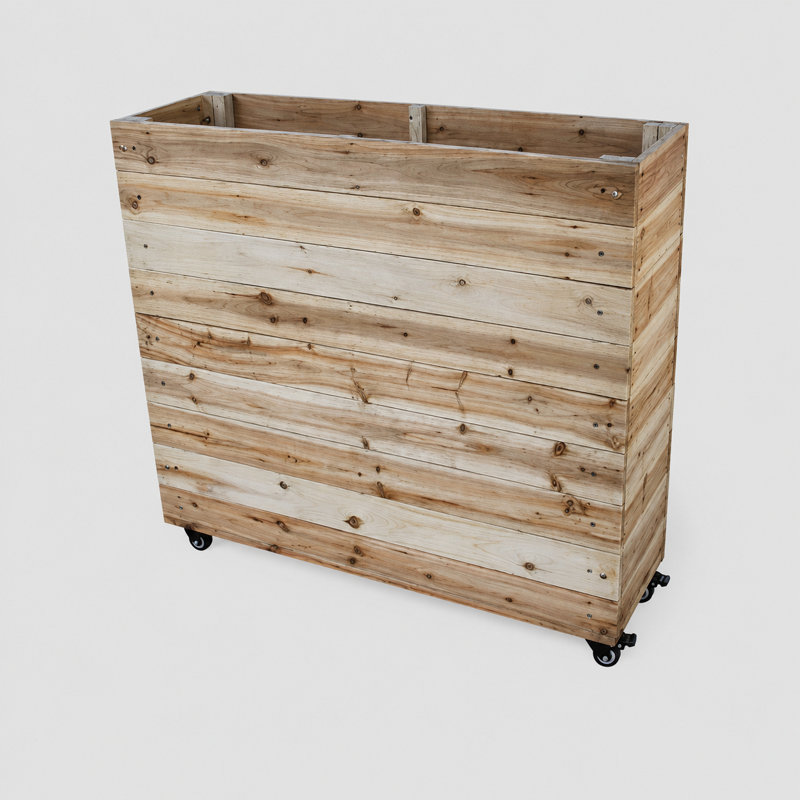 40" W x 36" H x 12" D  Unfinished Wood Rolling Raised Garden Bed Planter with Locking Wheels, 40" H x 36" W x 12" D, 2