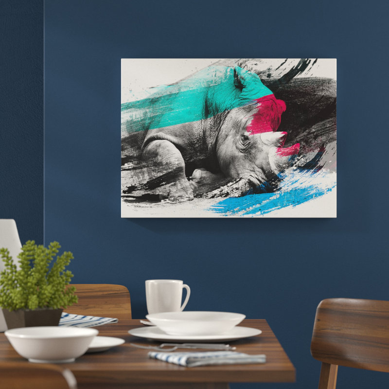 Rhino - Frameless Print, 59.4cm H x 84.1cm W