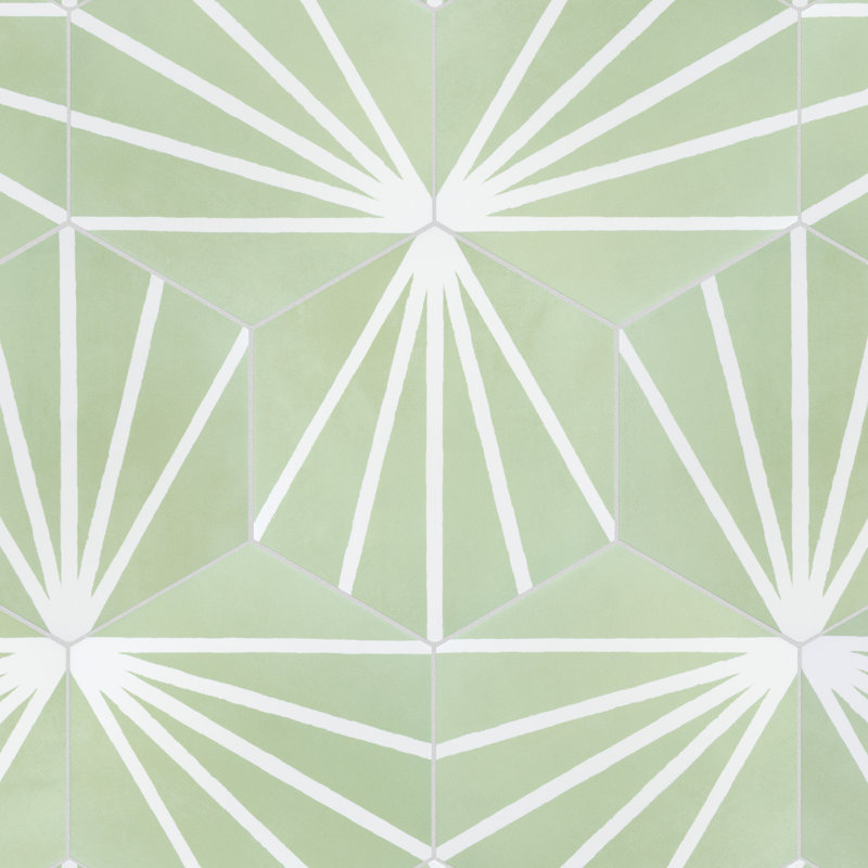 Horizon 7-3/4" x 9" Porcelain Wall & Floor Tile, Green