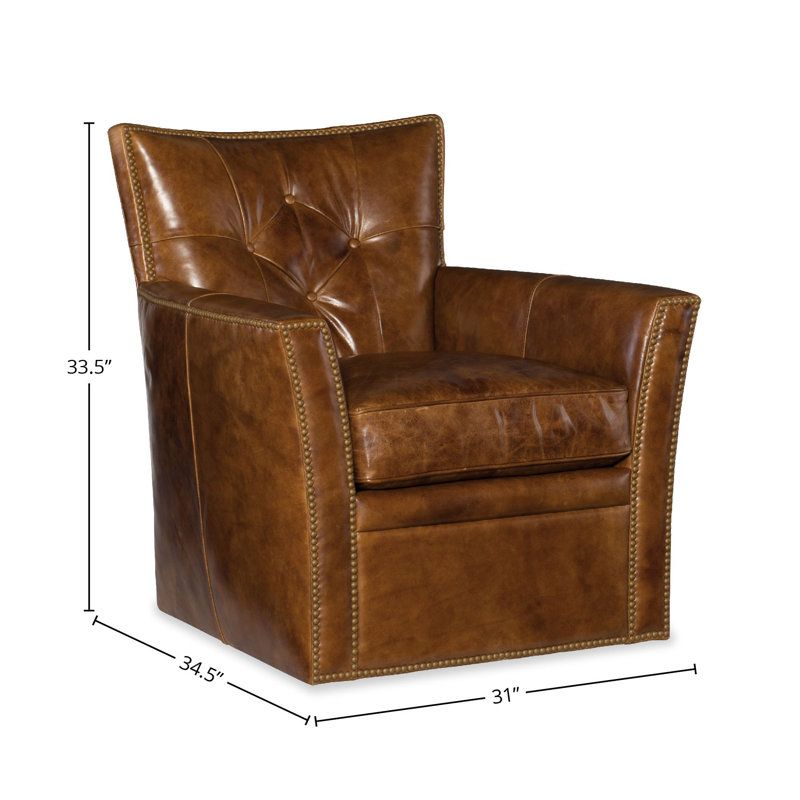 Calloway 31" Side Chair, Brown Genuine Leather