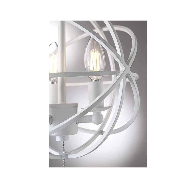 Ventilateur de plafond à DEL 3 lumières, Bois Vieilli / Blanc