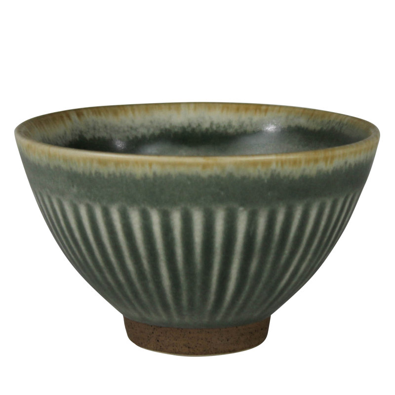 Ribbed Bowl, Ceramic, Sage Green, Sage Green