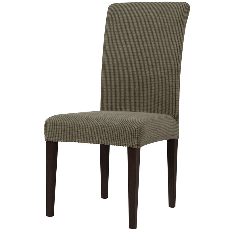 Soft Stretchy Box Cushion Dining Chair Slipcover, Olive Green