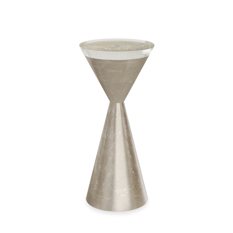 Spy Glass Glass End Table, Cream