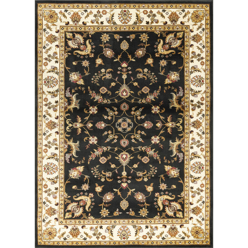 Contemporary Indoor Area Rug, Rectangle 10'6" x 14'6", Black