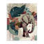 Éléphant et feuilles tropicales, art mural par Fab Funky-576789366